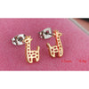 Plated  Yellow Gold Giraffe Earrings 