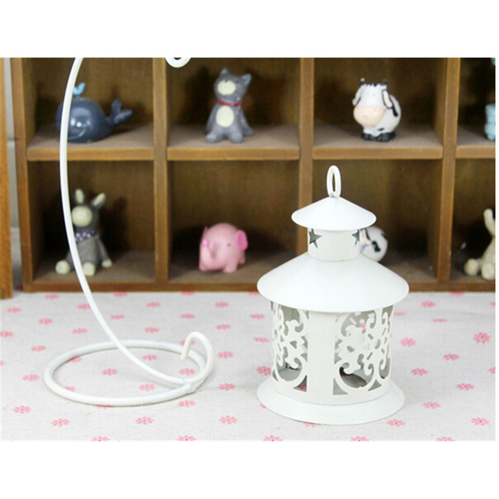 Retro Hollowed Out Iron Art Candle Holder  White - Mega Save Wholesale & Retail - 3