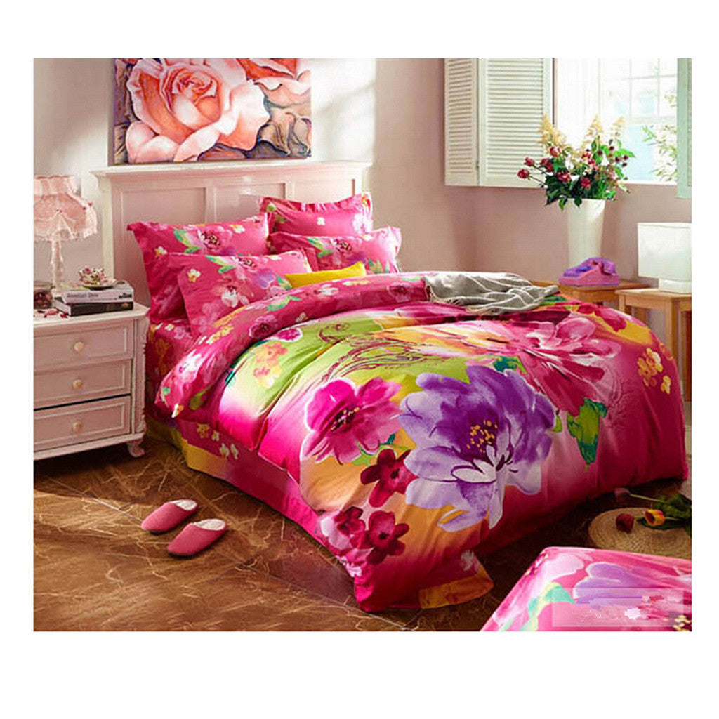 Cotton Active floral printing Quilt Duvet Sheet Cover Sets  Size 23 - Mega Save Wholesale & Retail