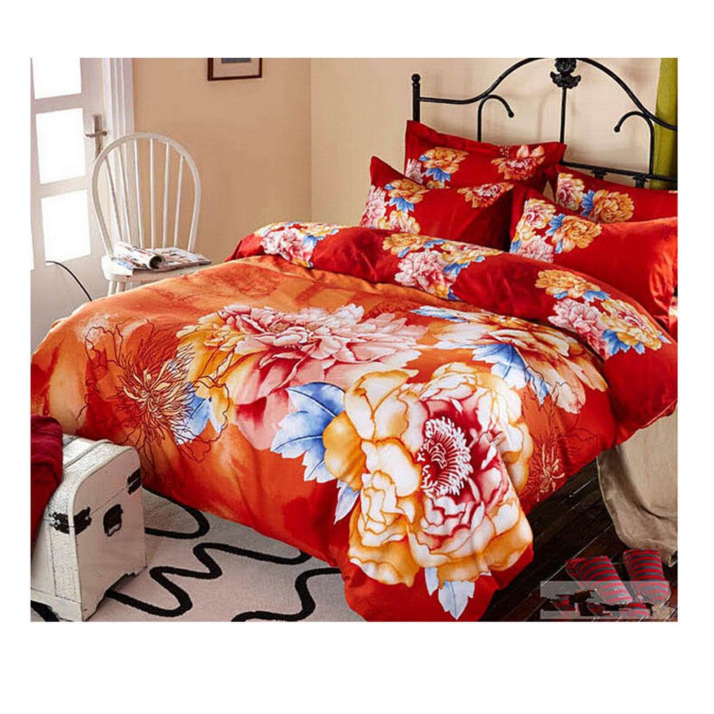 Cotton Active floral printing Quilt Duvet Sheet Cover Sets 2.0M/2.2M Bed Size 29 - Mega Save Wholesale & Retail