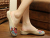 Cotton Mary Jane Chinese Shoes for Women in Beige Floral Embroidery Design - Mega Save Wholesale & Retail - 3