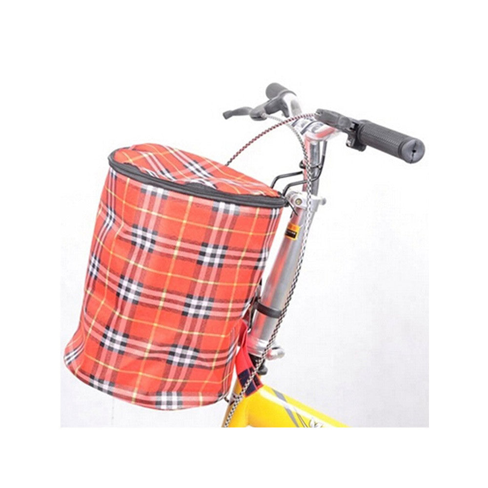New Bike Bicycle Front Folded Handlebar Canvas Storage Basket Carrier Red - Mega Save Wholesale & Retail - 1