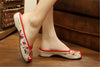 Chinese Embroidered Shoes for Women in Red Floral Design & Ventilated Cotton - Mega Save Wholesale & Retail - 2