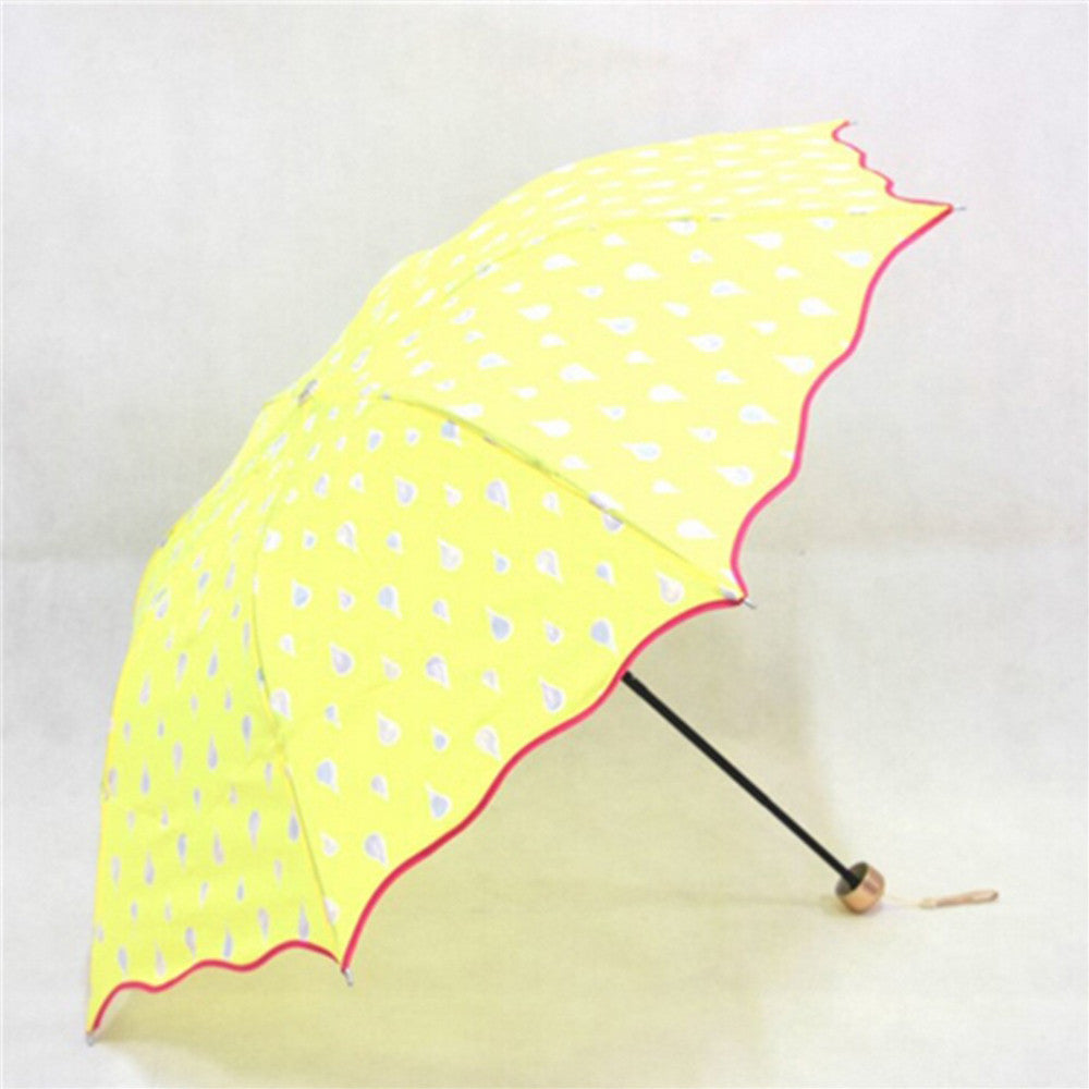 Fashion umbrella Color Changing Water Activated Windproof Princess Folding Umbrella Blue - Mega Save Wholesale & Retail - 5