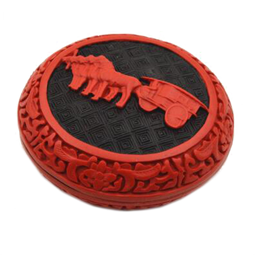Carved Lacquerware Small Jewelry Box Terra-Cotta Warriors - Mega Save Wholesale & Retail - 1