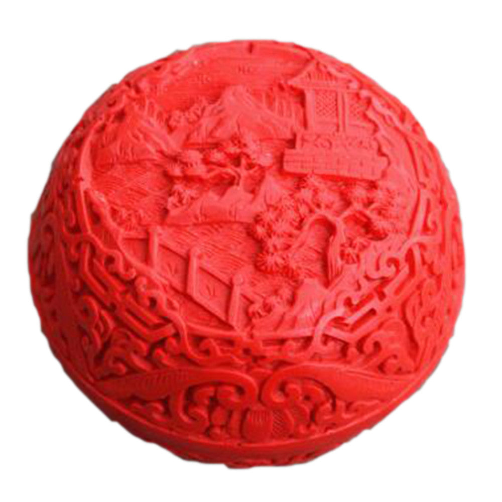 Carved Lacquerware Small Jewelry Box high mountain & water - Mega Save Wholesale & Retail - 1