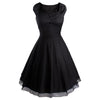 Vintage Hepburn Style Sleeveless Solid Color Dress   black   S - Mega Save Wholesale & Retail - 1