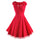Vintage Hepburn Style Sleeveless Solid Color Dress   red dot   S - Mega Save Wholesale & Retail - 1