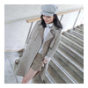 Double-breasted Woman Middle Long Solid Color Wind Coat   beige   S - Mega Save Wholesale & Retail - 1