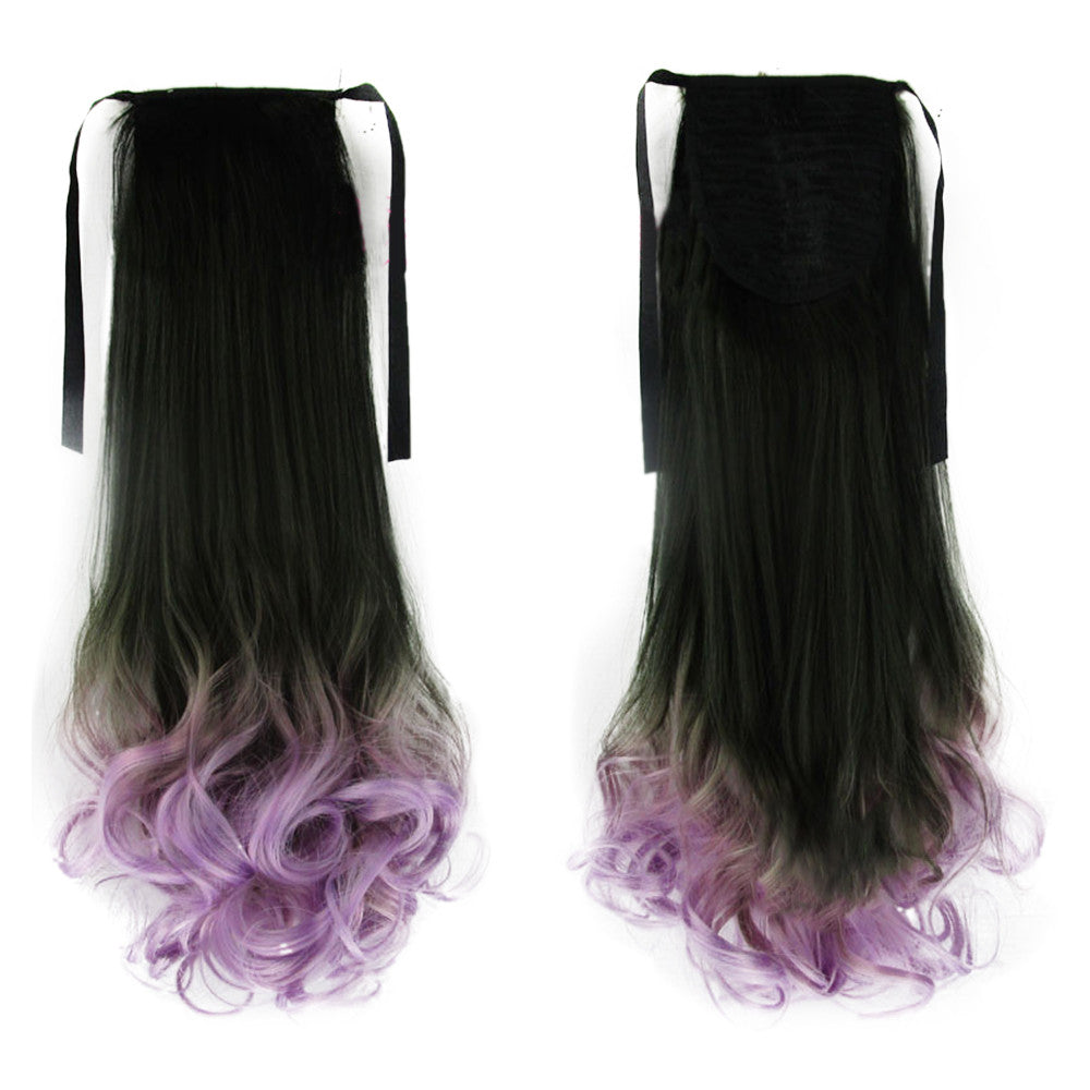 Gradient Ramp Horsetail Wig Lace-up Double Colors   10# - Mega Save Wholesale & Retail
