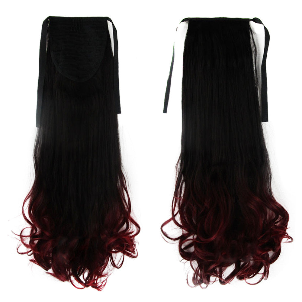 Gradient Ramp Horsetail Wig Lace-up Double Colors   12# - Mega Save Wholesale & Retail