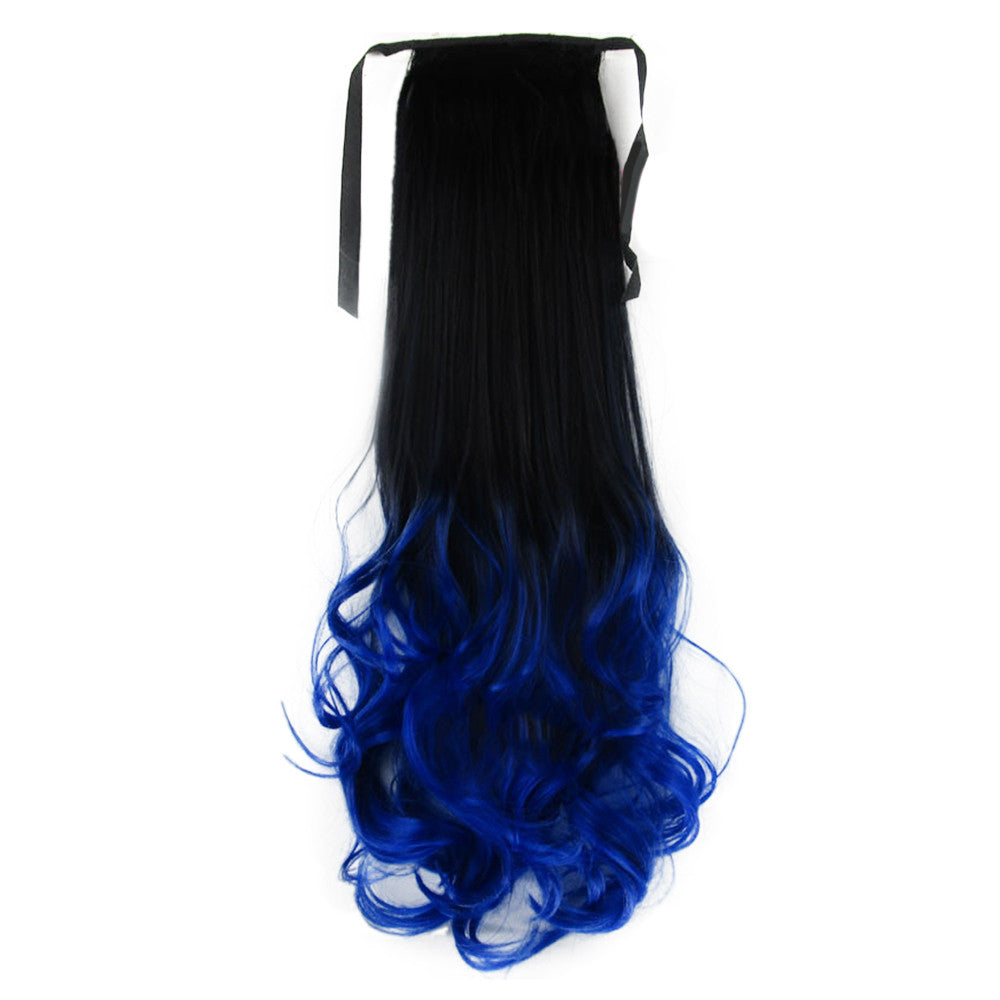 Gradient Ramp Horsetail Wig Lace-up Double Colors   14# - Mega Save Wholesale & Retail