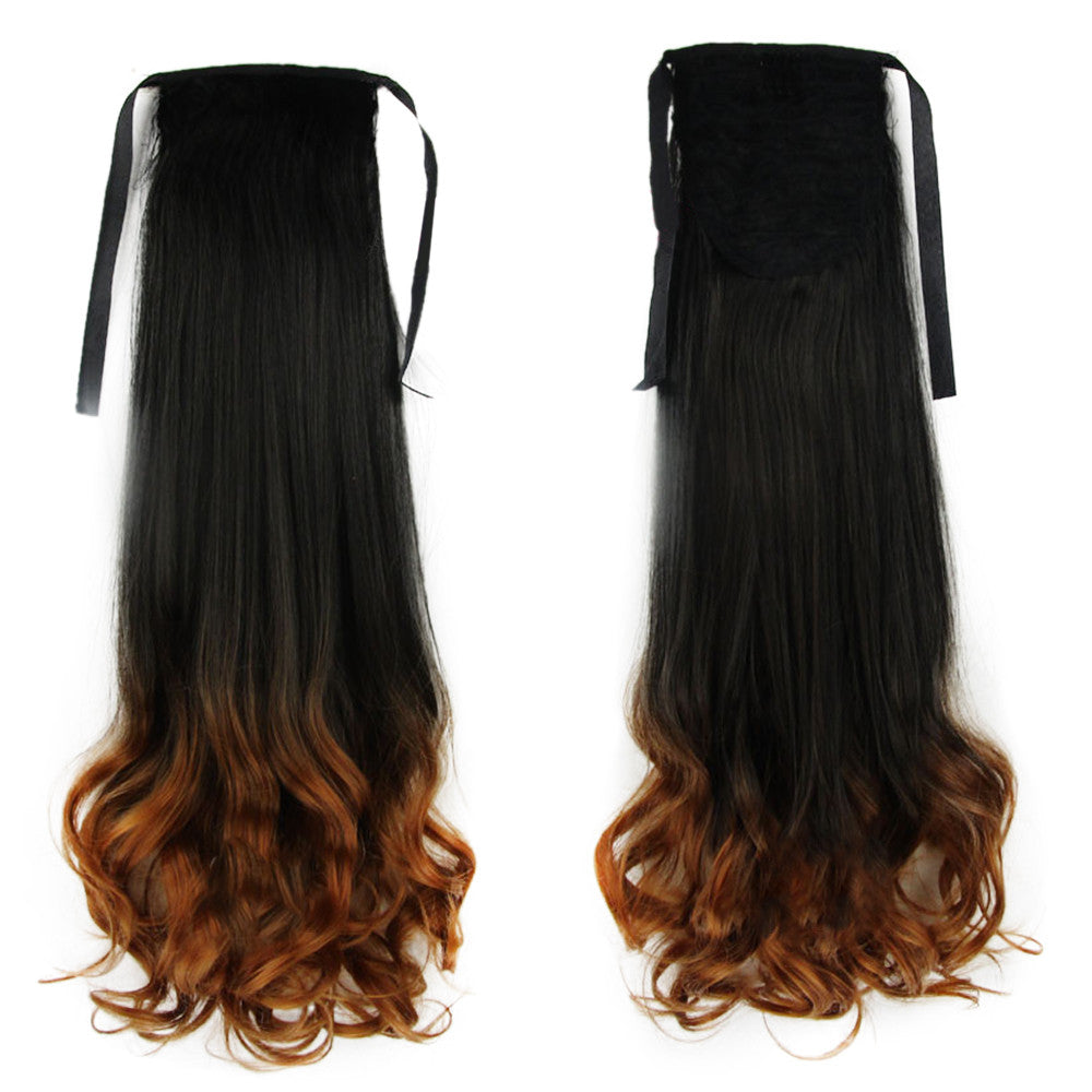 Gradient Ramp Horsetail Wig Lace-up Double Colors   2# - Mega Save Wholesale & Retail