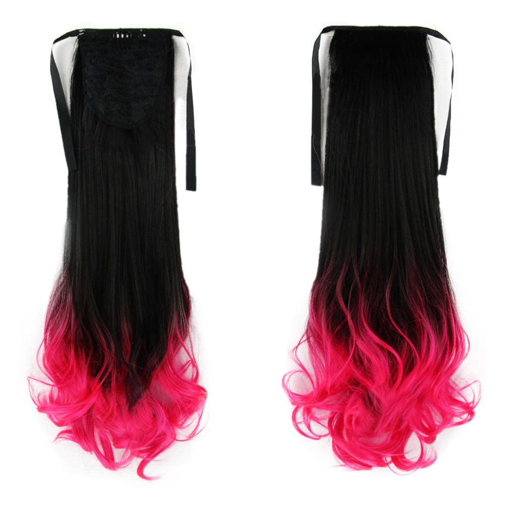 Gradient Ramp Horsetail Wig Lace-up Double Colors   3# - Mega Save Wholesale & Retail