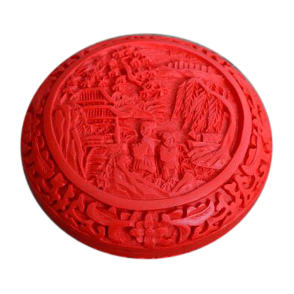Carved Lacquerware Small Jewelry Box moutain & water bookstore - Mega Save Wholesale & Retail - 1