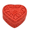 Carved Lacquerware Small Jewelry Box heart peony - Mega Save Wholesale & Retail - 1