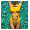 Hollow One-piece Swimwear Swimsuit Bikini Women  yellow  S - Mega Save Wholesale & Retail - 1