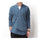 Flax Slant Opening Plate Button Stand Collar Coat  peacock blue  M - Mega Save Wholesale & Retail - 1