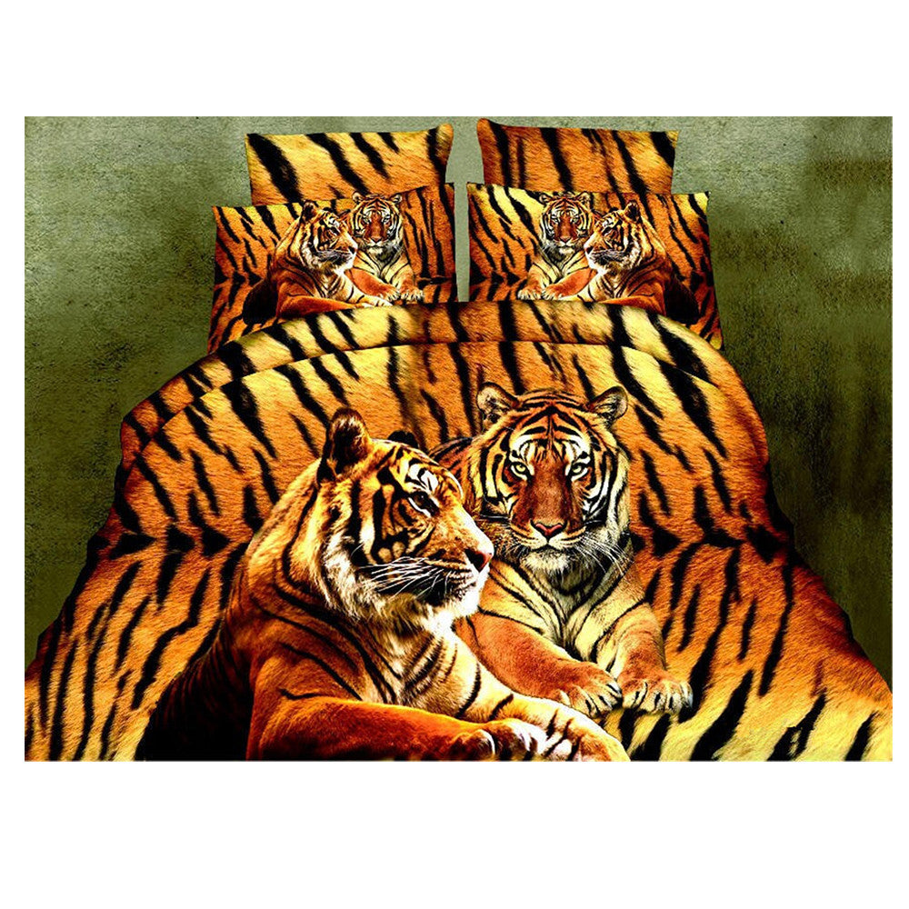 3D Active Printing Bed Quilt Duvet Sheet Cover 4PC Set Upscale Cotton 005 - Mega Save Wholesale & Retail