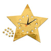 Living Room Silent Wall Clock Five-pointed Star Sticking    golden:30*23cm - Mega Save Wholesale & Retail