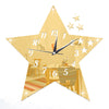 Living Room Silent Wall Clock Five-pointed Star Sticking   golden:30*30cm - Mega Save Wholesale & Retail