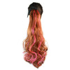 Curled Horsetail Highlights Gradient Ramp Wig    lax yellow with pink 30HFH#