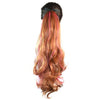 Curled Horsetail Highlights Gradient Ramp Wig    flax yellow with rose red 30HMH#
