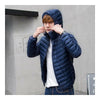 Light Thin Short Down Coat Man Hooded Fashionable   navy