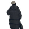 Winter Couple Design Slim Plus Size Cotton Coat Hoodied    black