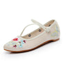 Chinese Ethnic Embroidery Ballet Flat Marry Janes Dancing Shoes Butterfly