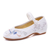 Damen Chinesisch Ethnische Stickerei Ballerinas Marry Janes Tanzen Schuhe Winde