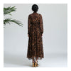 Dreamlike Chiffon Long Sleeve Fake 2pcs Suit Long Dress   leopard print  M