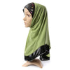 Dignified Muslim Scarf Kerchief Hat Macrame Zircon Thin    grass green