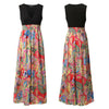 Summer Deep V Sleeveless Sexy floral insert long Maxi dress