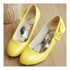 Candy's Color Bowknot Patent Leather Hollow Slipsole Women Thin Shoes