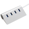 Plata Magnalio Aleación 4 Puertos Micro USB 3.0 Concentrador