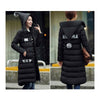 Winter Super Long Down Coat Woman Thick Slim Hooded   black