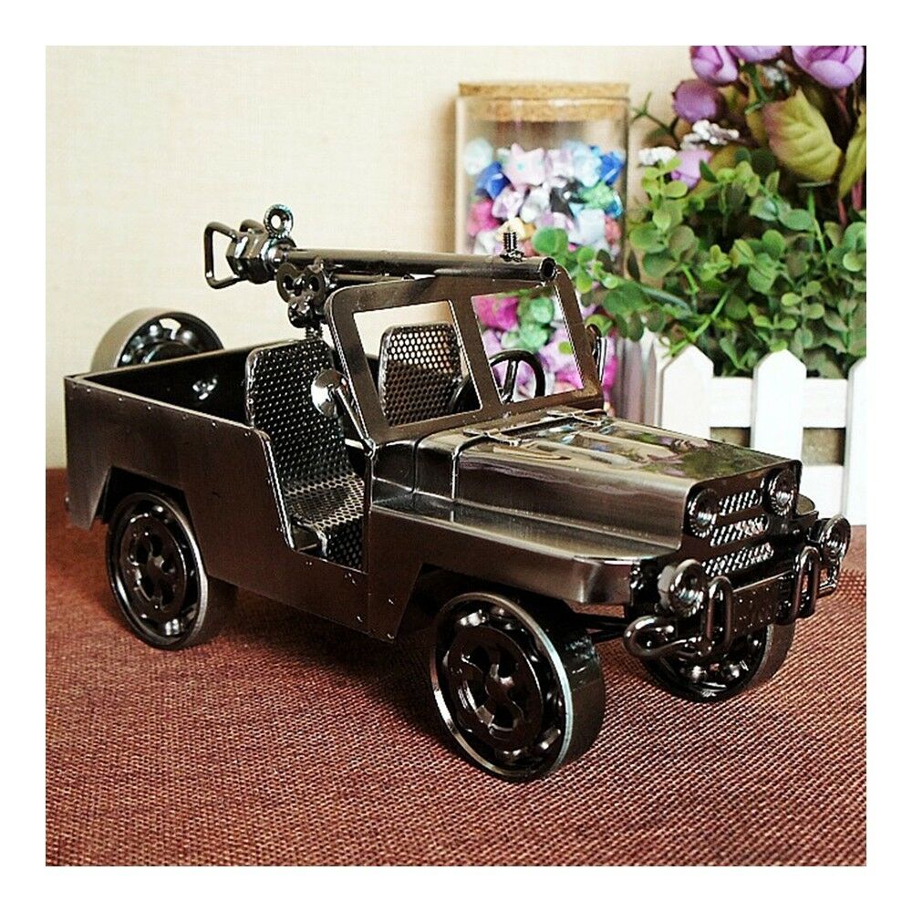 Iron Vintage Car Table Decoration Galvanized Surface   Black