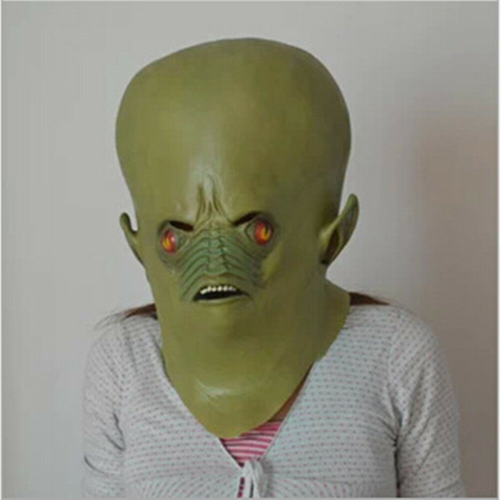Alien people Head Mask Rubber Latex Animal Costume Full head Mask Halloween Cost