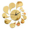 3D Water-drop Mirror Wall Clock Acrylic Sticking