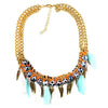 Européenne Super Mode Exagéré Plume Vêtement Collier Coréen Galvanisé Shor