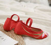 Chinese  Vintage Ethnic Embroidery Ballet Flat Marry Janes Dancing Shoes Orchid