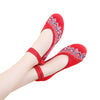Embroidered Shoes High Heeled Shoes Square Dacne Manual Embroidery