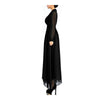 Dreamlike Chiffon Long Sleeve Fake 2pcs Suit Long Dress   black   M