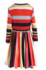 Fashion Multi Stripe Casual Long Blouse Shirt Top One-Piece Dress