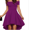 Noir Sexy Épaule Découverte Ourlet Asymétrique Boutique Robe Soirée
