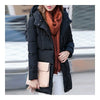 Down Coat Woman Middle Long Slim Plus Size Winter   black