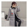 Hiver Fin Clair Fin Doudoune Femme Milieu Long Gris