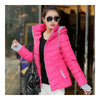 Winter Woman Hoodied Short Plus Size Down Coat   rose red