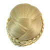 12x10cm European Vintage Chignon Hair cap Pack Double Braids Wig Bun Gold Blonde